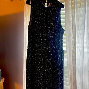 Leota dress a new with tags dress sleeveless black with white dots
